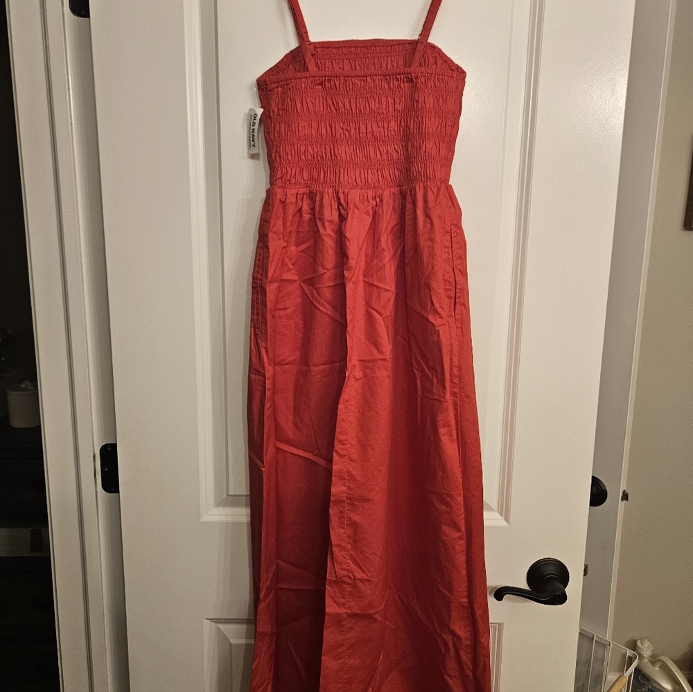 Old Navy Vibrant Red Smocked Dress